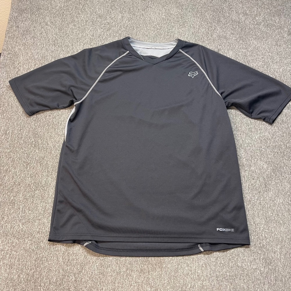 Fox Racing Indicator Men's XL Black Y2K Mountain Bike Jersey Short Sleeve V-Neck